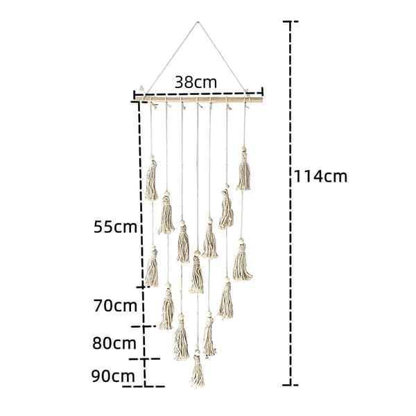 Vægophæng Billeddisplay Macrame Med Fe Lys Og Klemme B