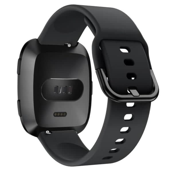 Silikonrem Fitbit Versa/Versa 2 - Svart Svart Svart