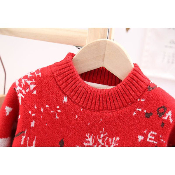 Barn Jultröja För Toddler Pojkar Flickor Baby Holiday Pullover Top RED 80CM