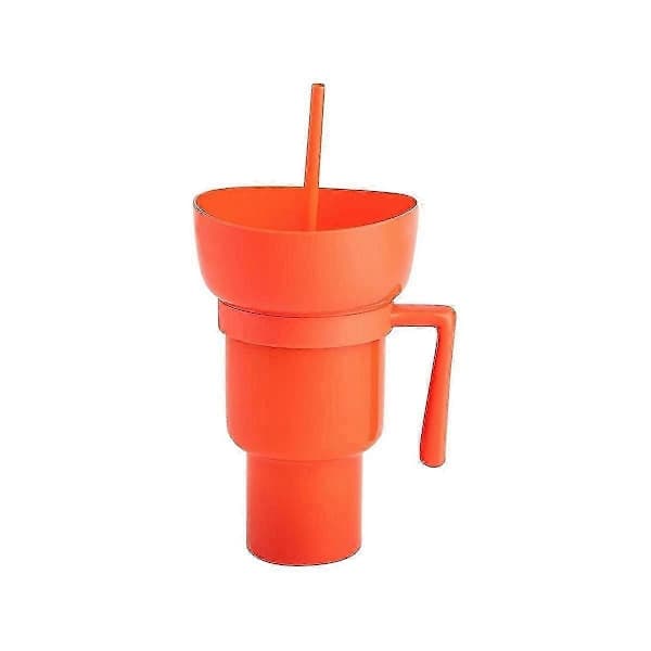 pc Stadium Tumbler Popcorn Kopp Snack Kopp Multifunksjonelle Kopper 1000ml Oransje