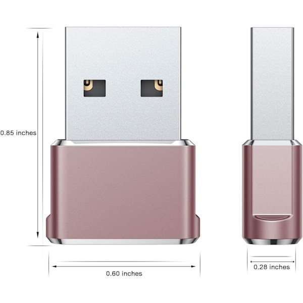 USB till USB C-adapter, USBC hona till A hane OTG-laddare typ C-omvandlare för Apple Watch Ultra iWatch 7 8 9 10, iPhone , Plus Pro Max, AirPods 3 pink 3pc
