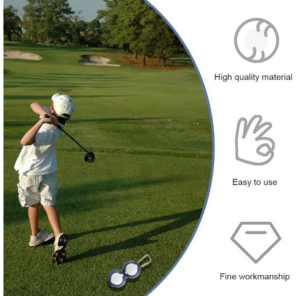 Golfbollhållare med krok, mjukt silikongolfbollsskydd, bollhållare, skyddande hylsa, 2 golfbollar påse för män kvinnor