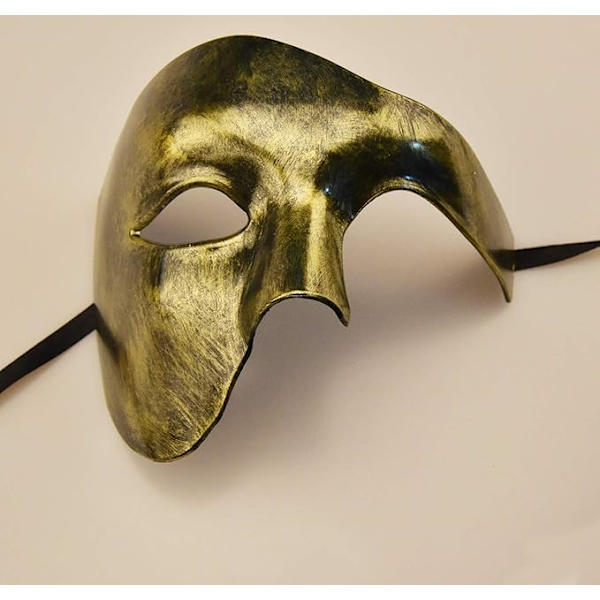 Herrmask Maskerad Mask Fantom av Operan Halvmask Gold