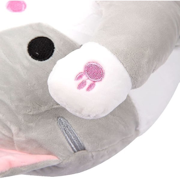 Pehmolelu Kissa Pitkä Puuvilla Söpö Kissanukke Pehmolelu Pehmeä Puuvilla Täytetty Nukkumatyyny Harmaa 70cm gray 70cm