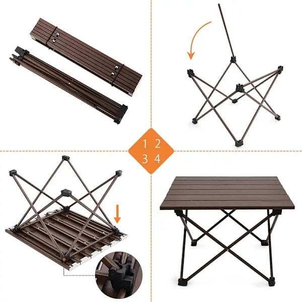 Bärbar Campingbord, Lättvikts Fällbord med Aluminium Bordsskiva och Bärväska, Lätt att bära, Perfekt för Utomhus, Picknick, Matlagning, Strand