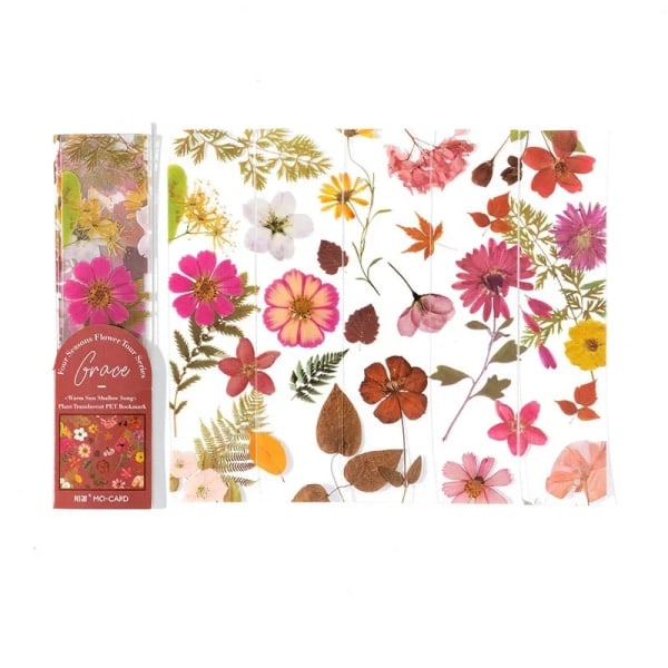Bokmärke med PET-blommor för sidor, bokmärken för läsare, retro, kreativa studenttillbehör, pappershandel B B