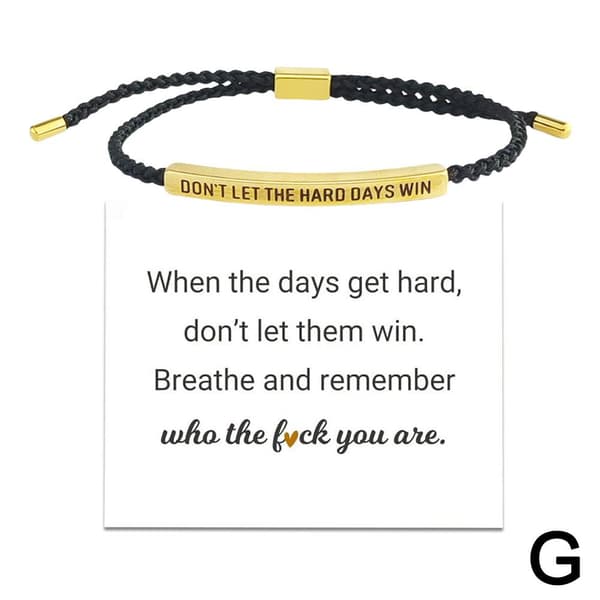 CTDWNT Lad ikke de hårde dage vinde armbånd til kvinder og mænd, inspirerende sort2 onesize sort2 onesize Black2 onesize