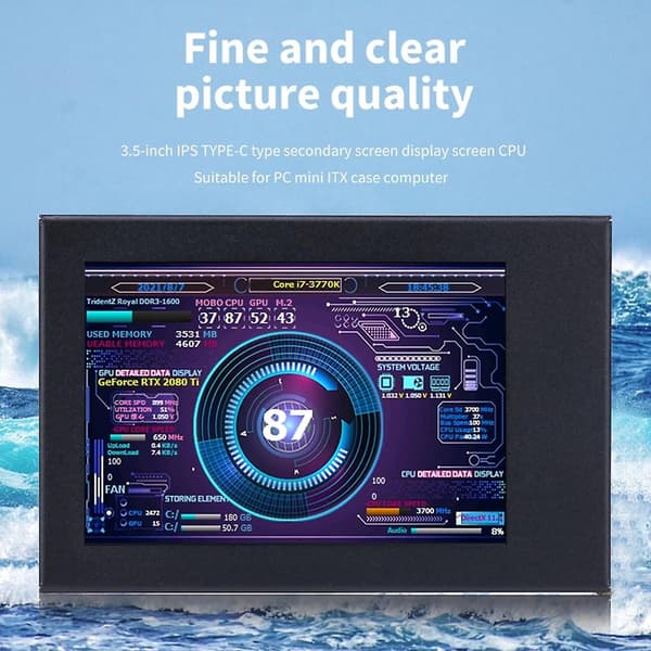 3.  5 Tommers Ips Datamaskin Sekundær Skjerm Hdd Display Cpu Gpu Ram Se