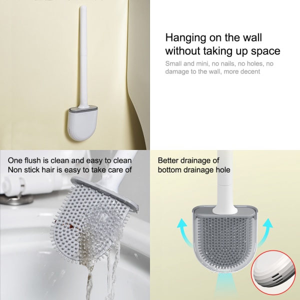 INF Toalettborste med hållare TPU Vit White