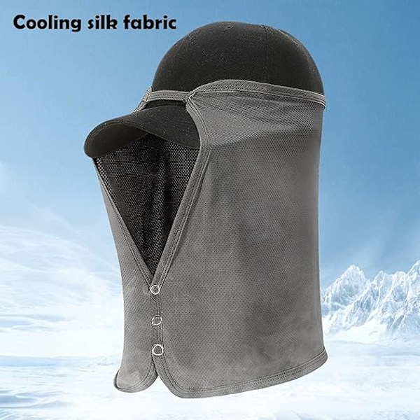 Unisex solskydd nackskydd mesh keps drapera elastisk kylande ansiktsmask