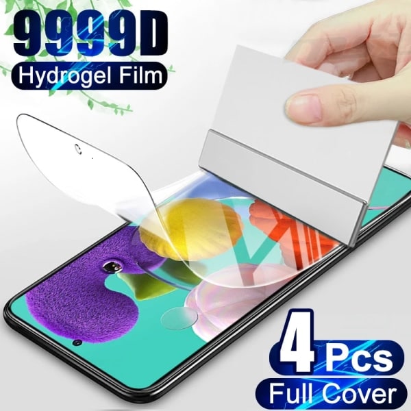 4 kpl Hydrogel-kalvo Samsung Galaxy A72:lle, täysi peittävä näytönsuoja