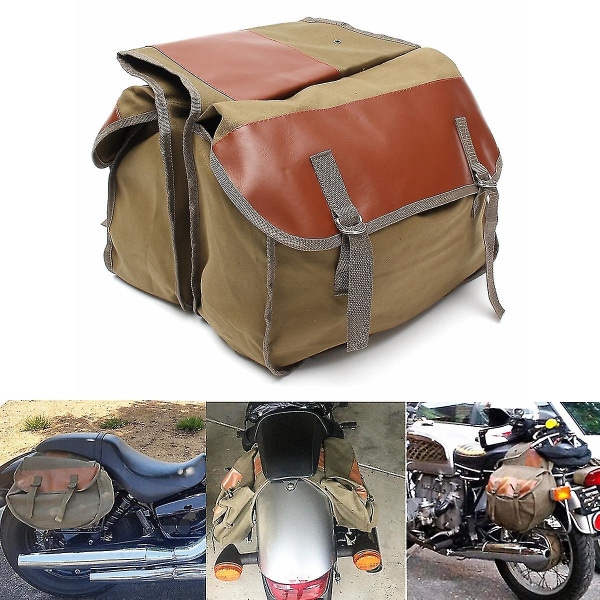 1 st Canvas Motorcykel Sadelväska Equine Back Pack Seat