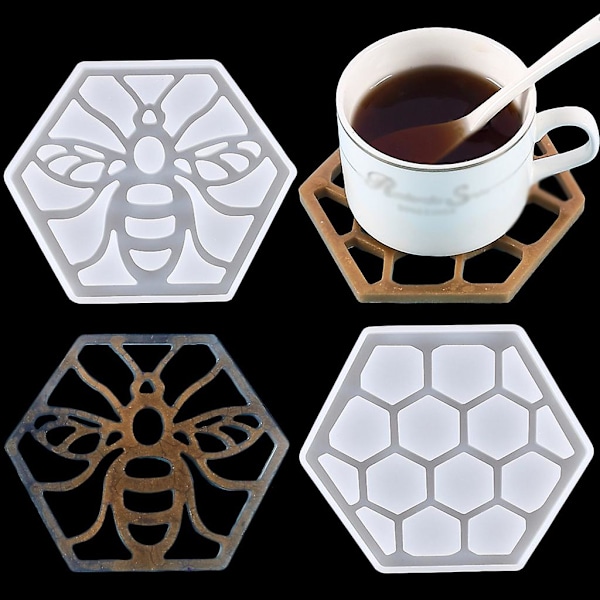 Epoxy Coaster Form Bi Honningkage Form DIY Agat Coaster Måtte Hjem