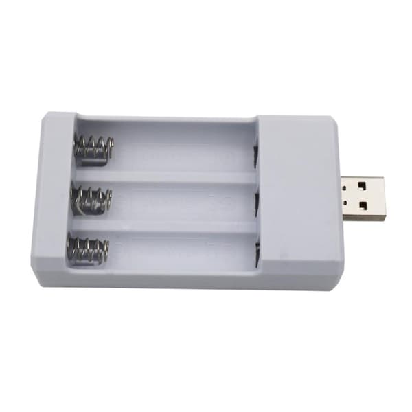 Universal USB Utgang Batterilader 3 Spor Adapter For AA AAA B