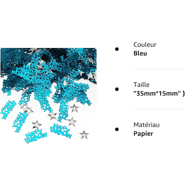 Födelsedagskonfetti Blå Konfetti Grattis på födelsedagen Konfetti 240 st Silverstjärnkonfetti 350 st Bordsdekoration Blå Födelsedagskonfetti För Gyllene Blå. blue