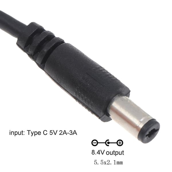 8.4v Li-ion Batteri Strømadapter Kabel Type-c Til Dc5521 Strøm S