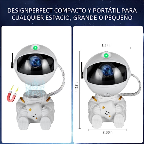 Galaxy Stjerneprojektor Taklampe Gave Dekorativ for Rom LED Nattlys med Stjerneprojektoreffekter og Galaxy Nebula White A