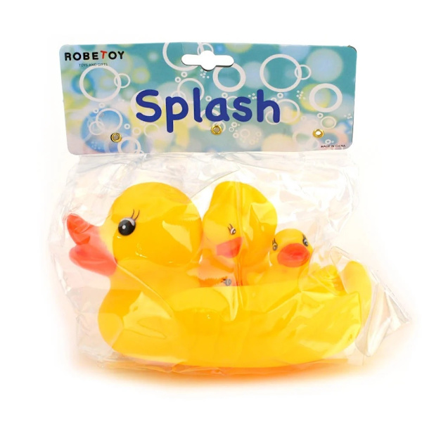 Badeand med unger 19cm multicolor