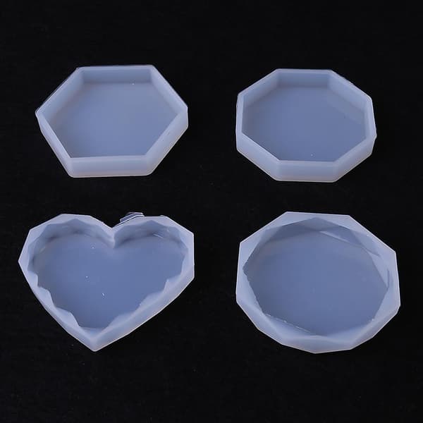 4 stk./sæt Krystal Epoxy Form DIY Kop Pad Hjerte Rombe Form Coa