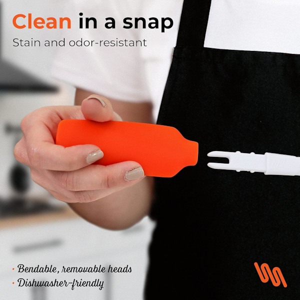 Slikkepott i silikon - 4, varmebestandige, gummislikkepotter for matlaging og baking, tåler oppvaskmaskin, kokekar og kjøkkenutstyr