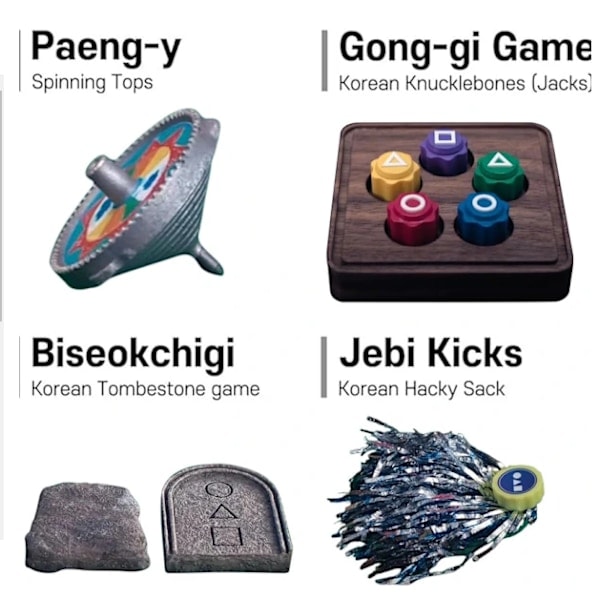 Squid Game Koreansk Folklig Traditionell Spelset, Gongji, Utmanande Spel, Koreansk Spel, Familjespel för Resan Koreansk Folklig Spelset Korean Folk Games Set