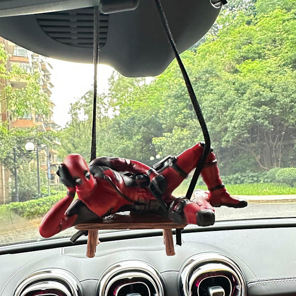 Bilpynt, Søt Deadpool Bilpynt, Svingende Deadpool Pynt, Bil Dekor Sjarm Anheng C
