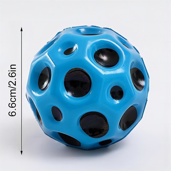 Rymdbollar Extrem hög studsande boll & popljud Meteorrymdbollleksak,gummistudsboll Sensorisk boll,sportträningsboll för lek inomhus utomhus, Blue