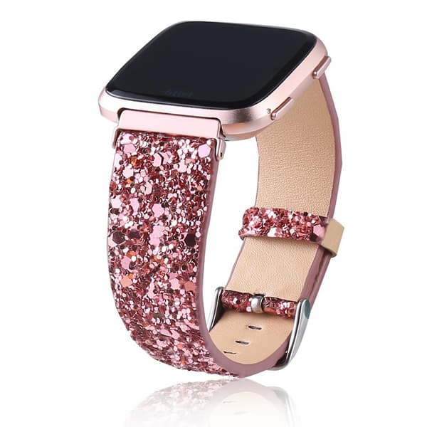 Nahkainen rannekehihna Fitbitversa/versa 2/versa Lite/versa -kelloon Rose pink