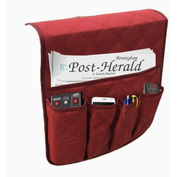 Lommer sofa armlene TV fjernkontroll og annen diverse oppbevaringspose oppbevaringspose stol sofa pose Vinrød Wine Red