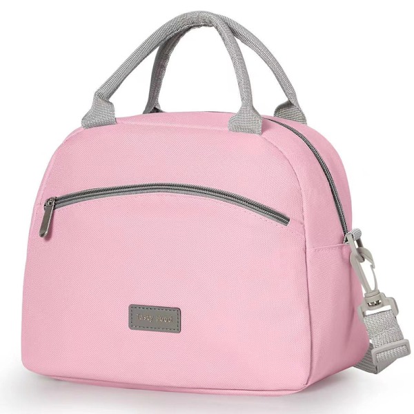 Matposer for kvinner, Gjenbrukbar isolert matpose for kvinner med stropp, Små vanntette kjølematposer for voksne for jobb, reise, piknik, skole pink