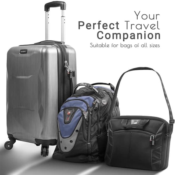 Bagagelås, 4-siffrig säkerhetsreskombination hänglås för bagageväskor kombinationslås - Svart (2-pack)