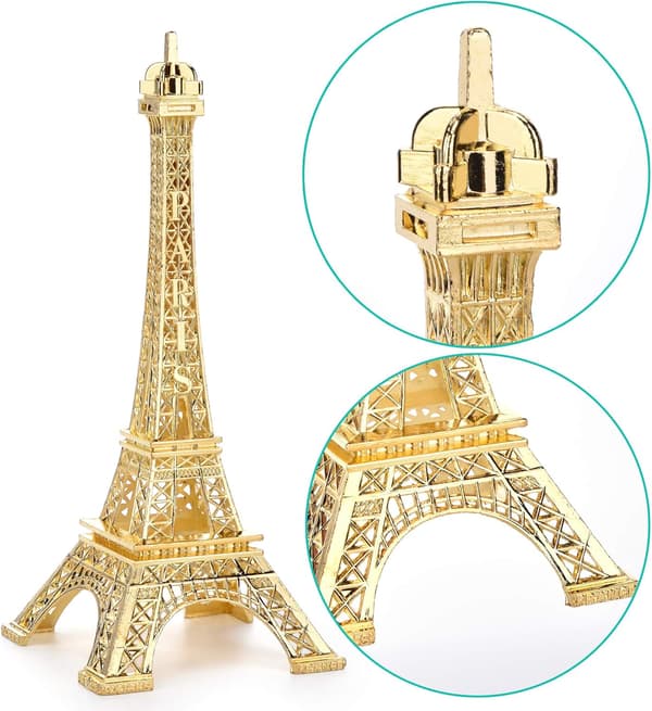 Eiffeltårn Statue Dekor, 18 cm Legering Metall Samleobjekt Figur Replika Suvenir Rom, Paris Eiffeltårn. (gull) gold
