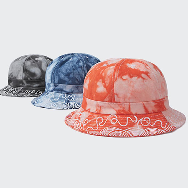 Herr Dam Gradient Tie-dye Bucket Hat Vågiga Ränder Tryck Utomhus