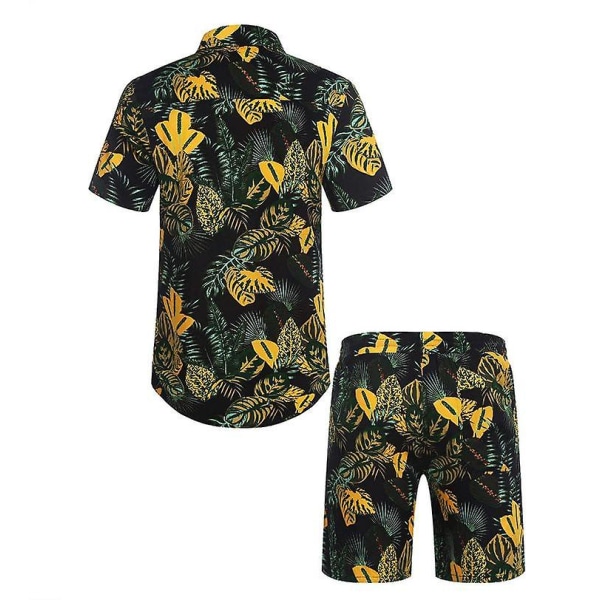 Blomsterskjorta för män Hawaiian Sets Casual Kortärmad skjorta med knapp ner