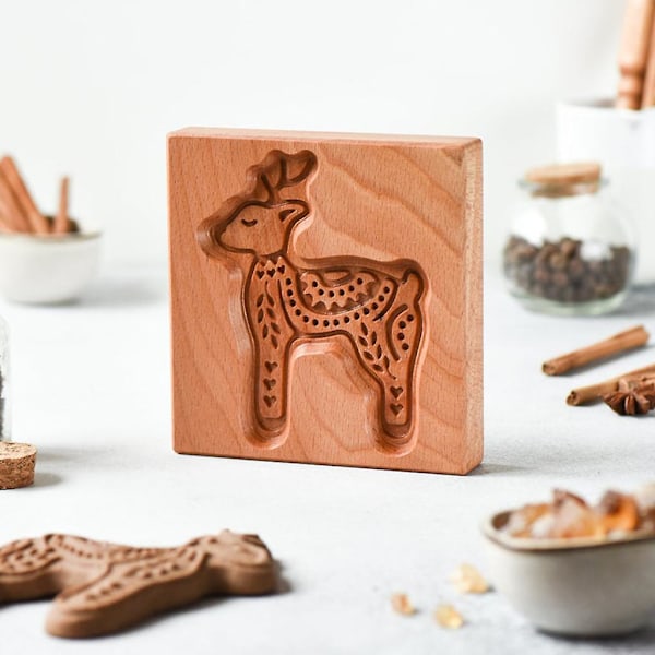 Cookie Cutters i Tre For Kaker Stempel Preging Håndverk Dekor