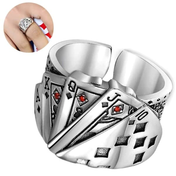 Poker Spill Casino Ring Spillekortring Statement Band Ring