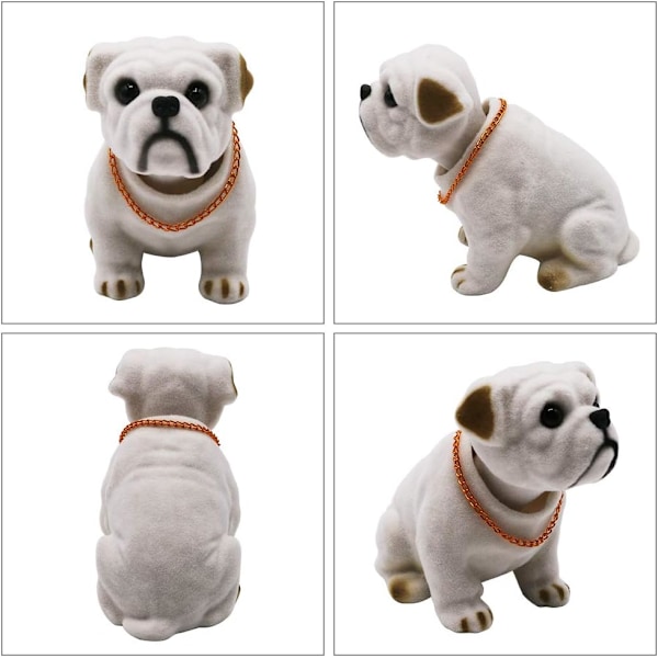 Hovehoved Bulldog Bil Dekoration Nikkende Hund Tilbehør Høj Simulation Kreativ Hund Instrumentbræt Håndværk Hundelskere (Bulldog)