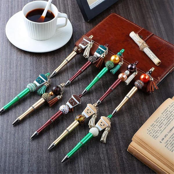 12 Stykker Perlepennsett Bulk Perlepenner DIY Lagingssett Flerfarget
