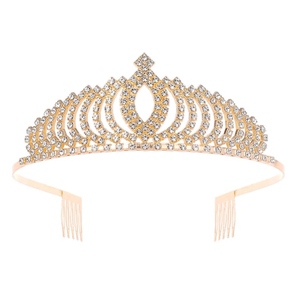 Krystallkroner og tiaraer med kamhodebånd for jente Prinsesse C