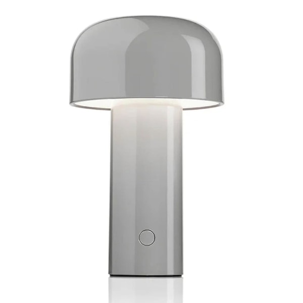 Led Creative Mushroom Uppladdningsbar bordslampa 3w 3 ljusnivåer metall nattljus Gray