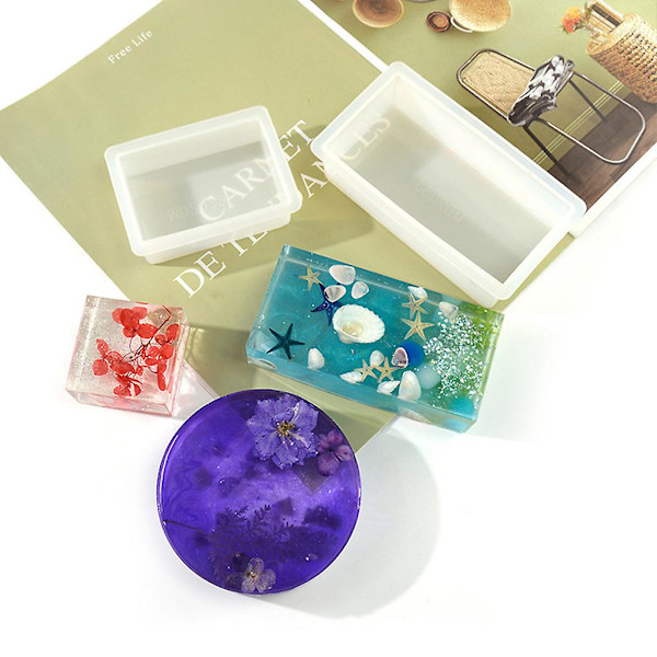 8 stk. Tørret Blomst Prøve Epoxy Resin Form 3d Kasse Dekorationer
