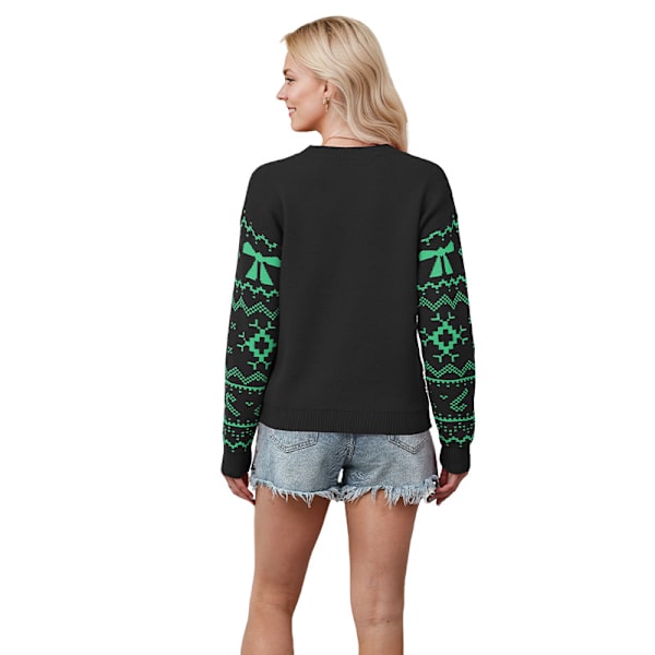Nye efterårs- og vintertrøjer, juletøj, snefnugstrøjer, dametøj, pullovers black L
