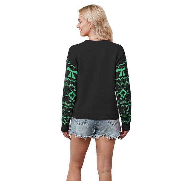 Nye høst- og vintergensere, juleklær, snøfnugg-gensere, dameklær, pullover-gensere black L