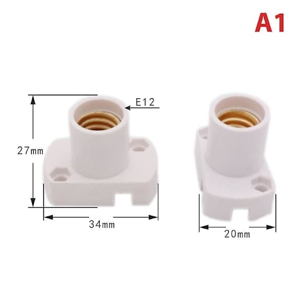 Mini Skruelampebase E12 E14 E17 Lampeholder Lyspærekontakt Holder Adapter A1 A1