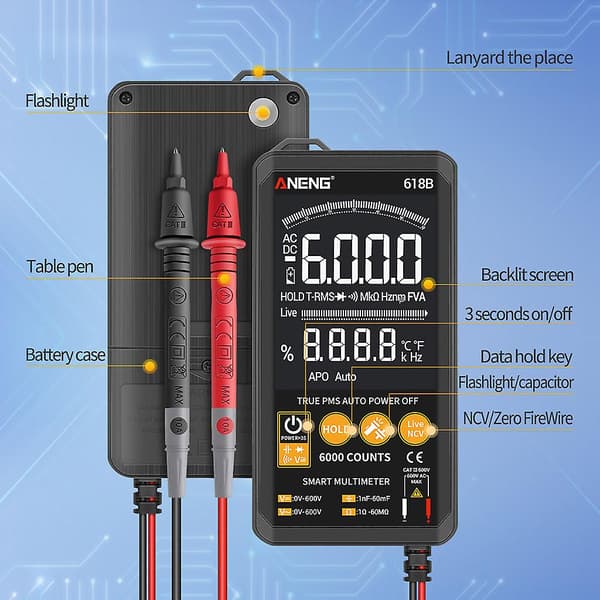 618b Digital Multimeter Touch True Rms Dc/ac Professionel Analog