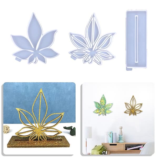 Blad Brikform til Resin, Ahornblad Epoxy Støbeform til Di