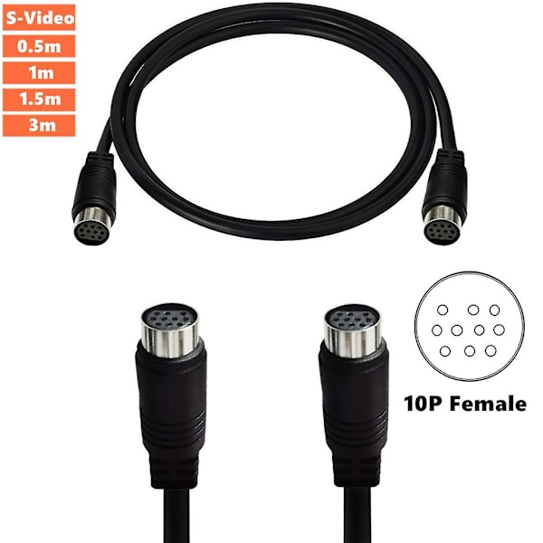 S-video-kabel för TV VCR DVD Videokameror Grafikkort Mini Din 10p