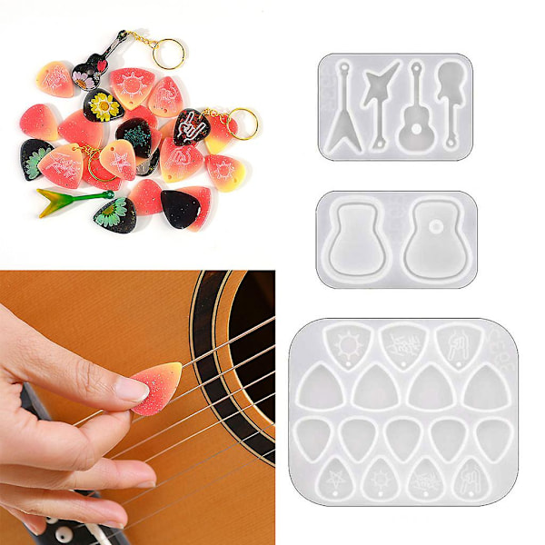 För Kreativ Silikon Resin Form Hänge Gitarr Dekoration Vägg
