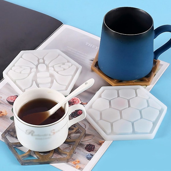 Epoxy Coaster Form Bi Honningkage Form DIY Agat Coaster Måtte Hjem