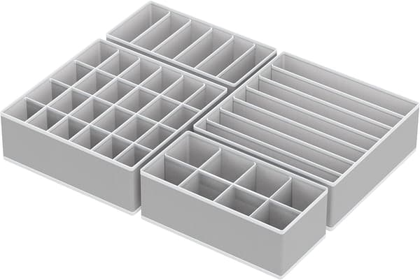 Simple Houseware Skuffeorganisator for undertøy, 4 stk, Grå